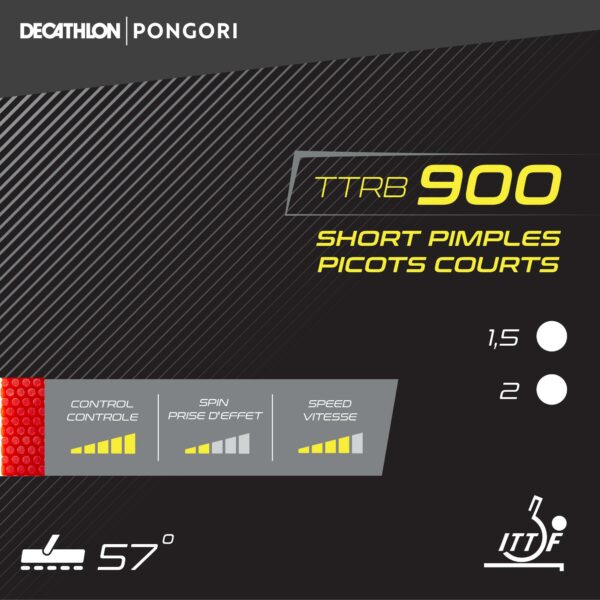 PONGORI Soft-Tischtennisbelag TTRB 900 mit kurzen Noppen außen