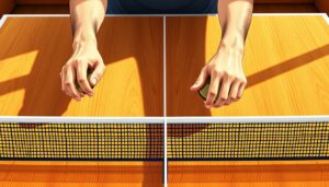 darf man beim tischtennis mit der hand spielen